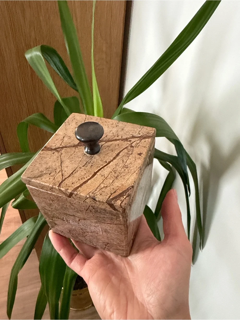 Brown Marble Decorative Box with Lid Tradewinds
